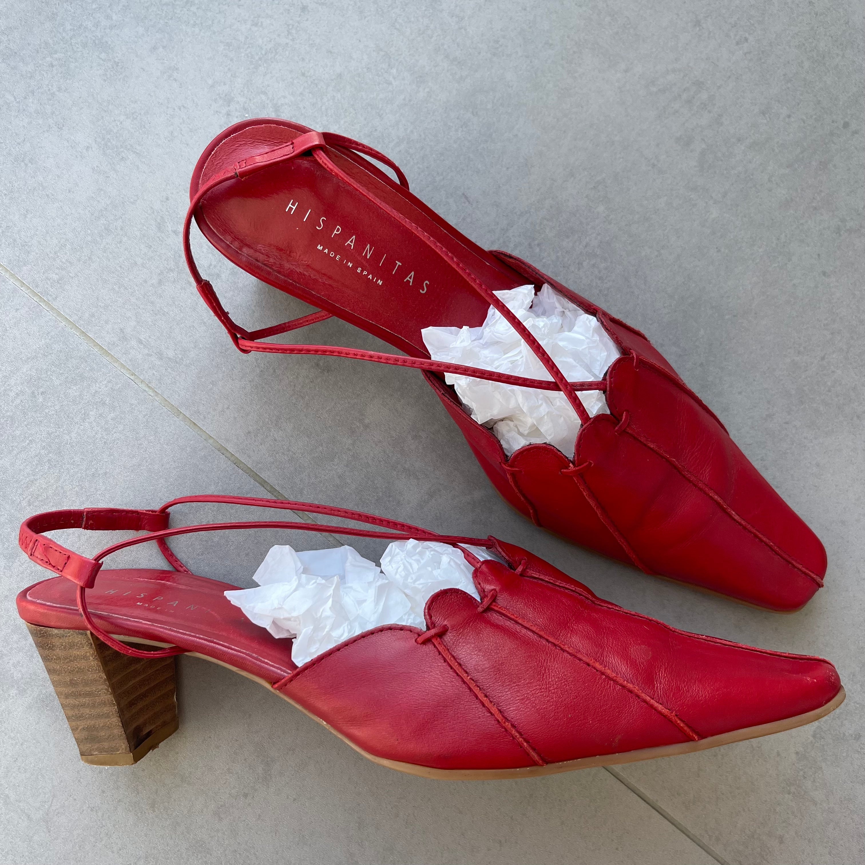 Vintage Red Sling Backs